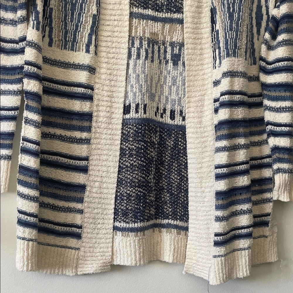 Knox Rose|Women's Navy and Cream Retro Open Cardigan|Small|EUC - Picture 3 of 8